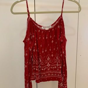 H&M Coachella Cold Shoulder Red Top